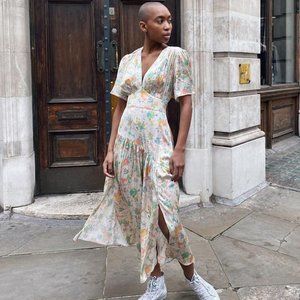 NWT Topshop Willow satin midi floral dress